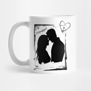 Valentine Couple - Promise? (Black) Mug